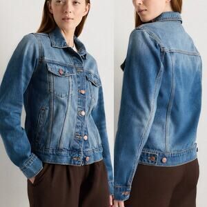 Quince 100% Organic Cotton Denim Jacket Indigo Blue Size Large